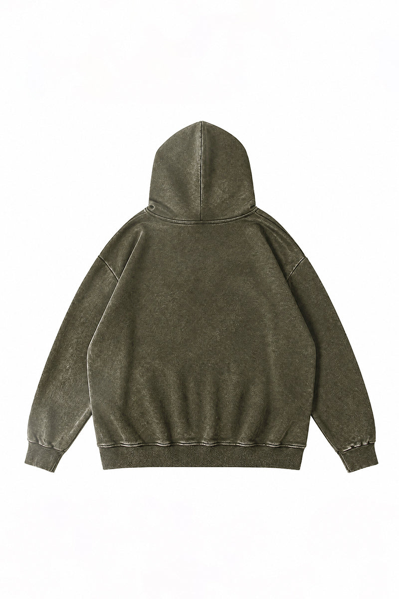 Women's Fall Winter Vintage Washed Cropped Pocket Hoodie