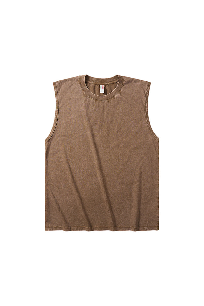Men's Summer Vintage Washed Raw-Edge Sleeveless Tank Top