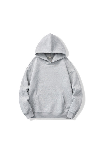 Men's Fall Winter Snap-Button Fleece Kangaroo-Pocket Hoodie