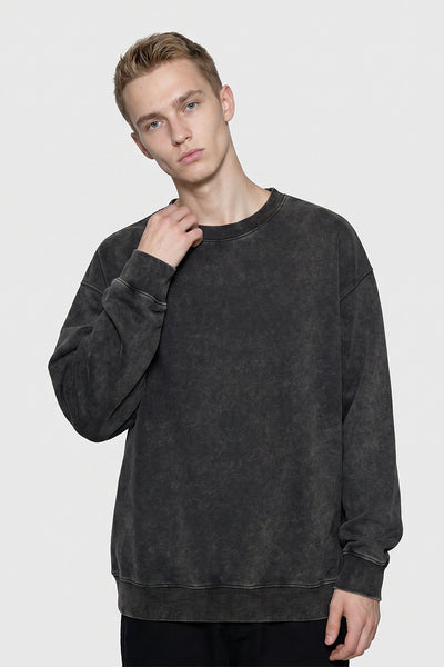 Men's Fall Winter Vintage Loose Crewneck Cotton Sweatshirt