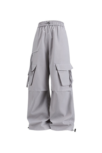 Women's Fall Winter Multi-Pocket Wide-Leg Cargo Pants