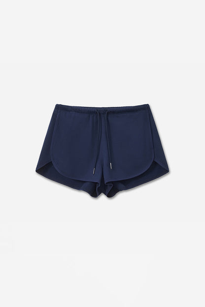 Women's Summer Cotton Drawstring Curved-Hem Athletic Shorts
