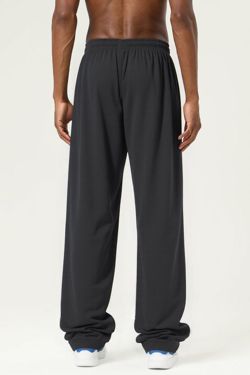 Men's Streetwear Relaxed High-Elastic Straight-Leg Pants