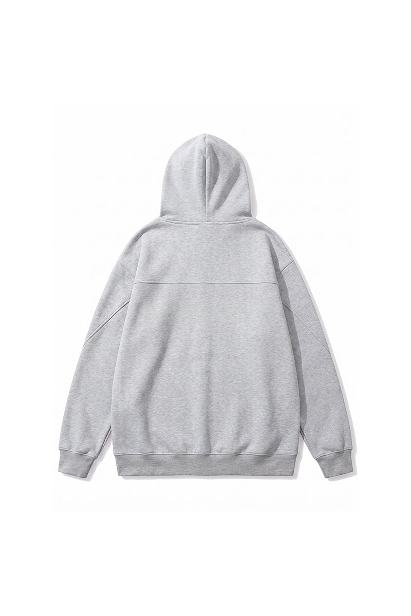 Unisex Fall Snap-Button Fleece Kangaroo-Pocket Hoodie