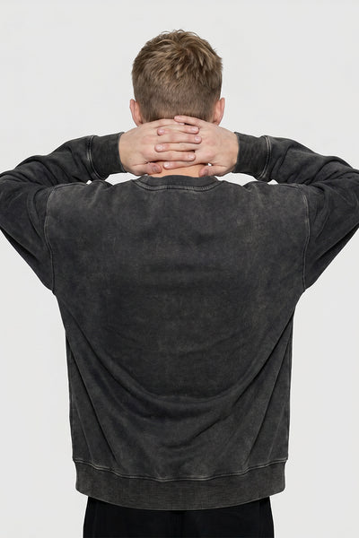 Men's Fall Winter Vintage Loose Crewneck Cotton Sweatshirt