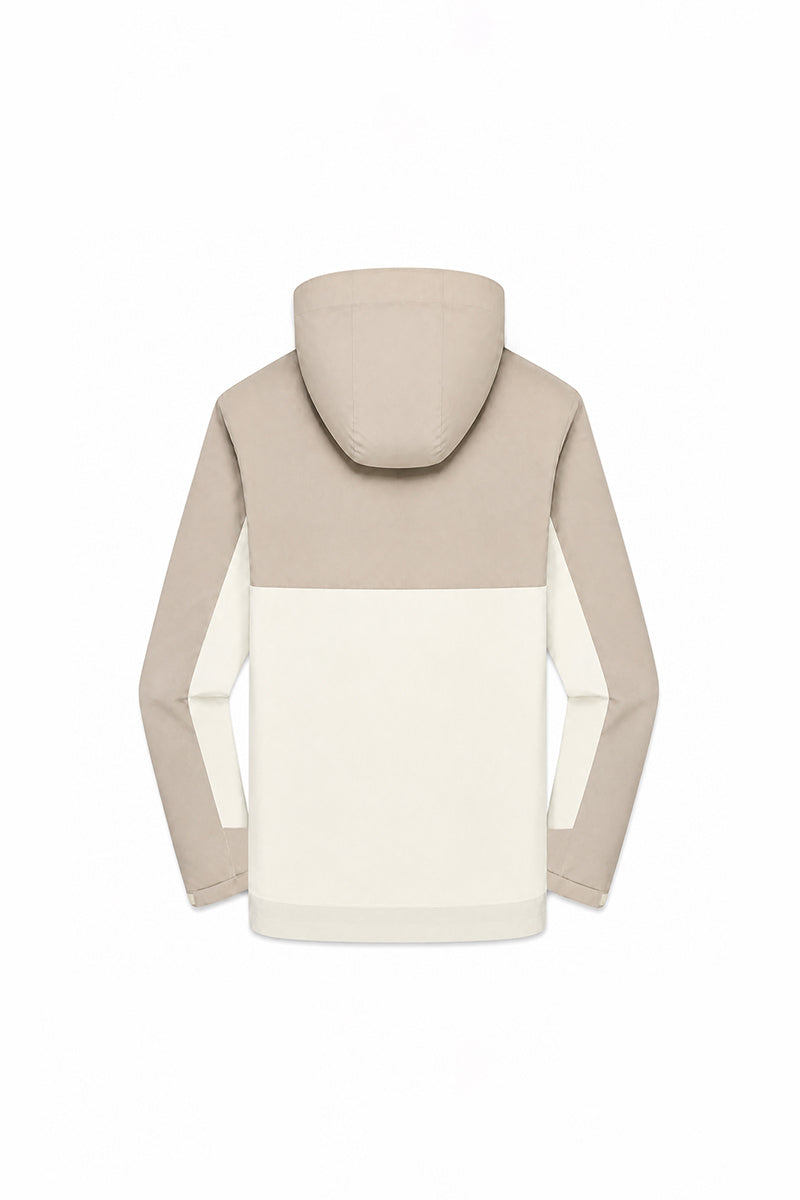 Men's Fall Winter Colorblock Hooded Windproof Shell Jacket