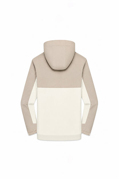 Unisex Fall Winter Colorblock Hooded Windproof Shell Jacket