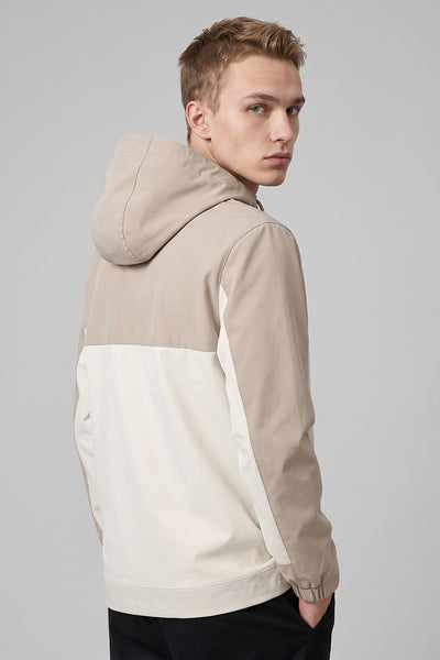 Men's Fall Winter Colorblock Hooded Windproof Shell Jacket