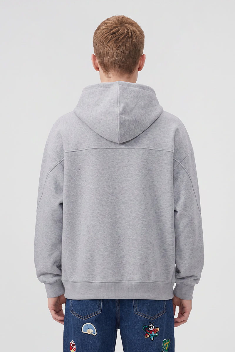 Men's Fall Winter Snap-Button Fleece Kangaroo-Pocket Hoodie