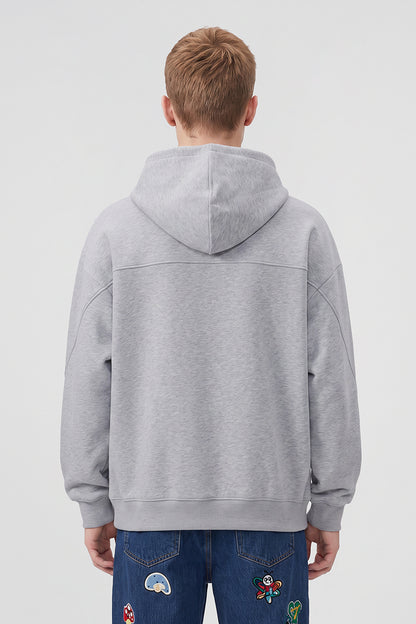 Men's Fall Winter Snap-Button Fleece Kangaroo-Pocket Hoodie