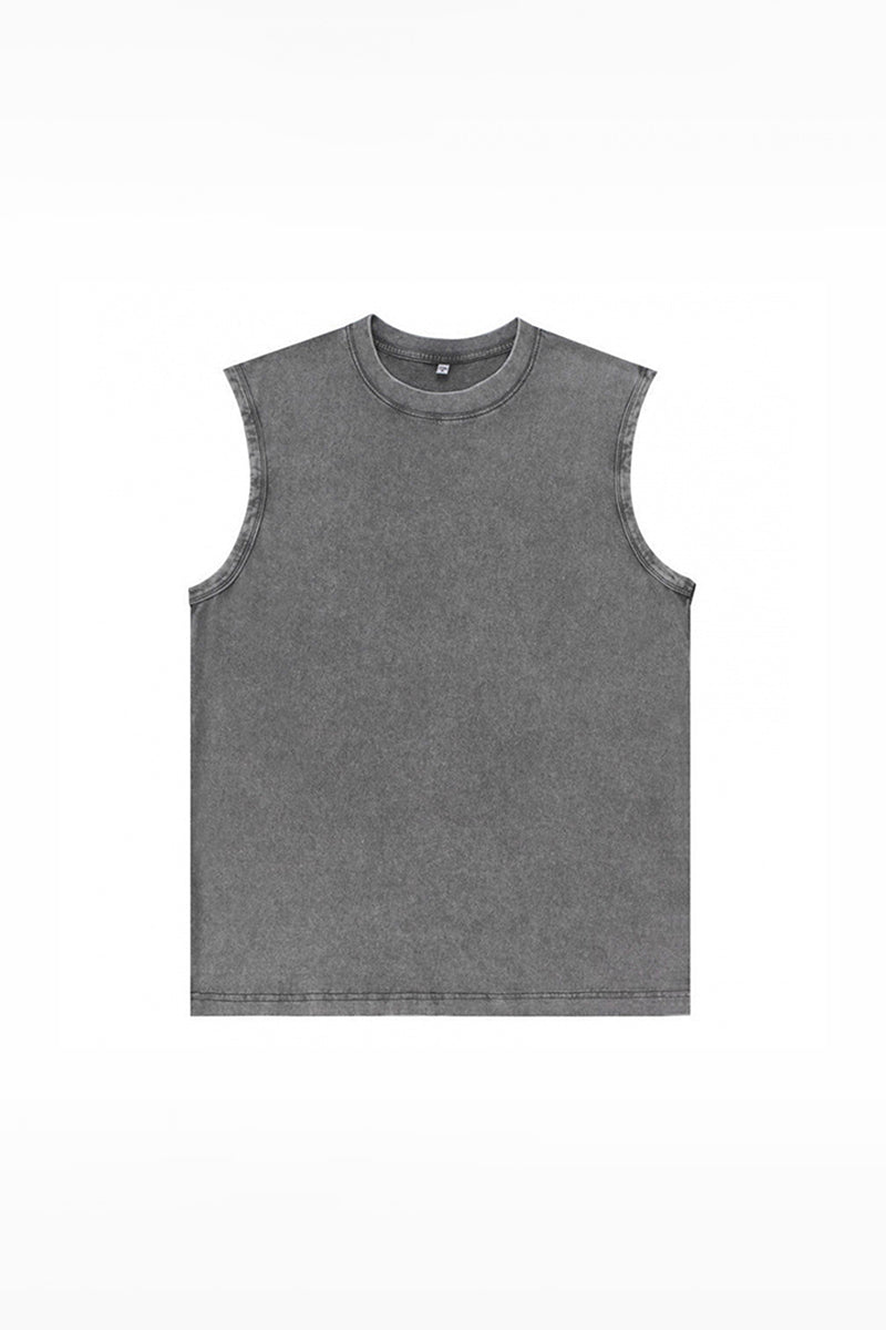 Men's Summer Vintage Washed Raw-Edge Sleeveless Tank Top