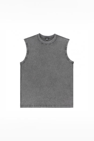 Men's Summer Vintage Washed Raw-Edge Sleeveless Tank Top