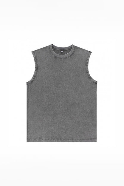 Men's Summer Vintage Washed Raw-Edge Sleeveless Tank Top
