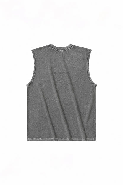 Men's Summer Vintage Washed Raw-Edge Sleeveless Tank Top