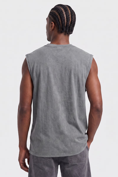 Men's Summer Vintage Washed Raw-Edge Sleeveless Tank Top
