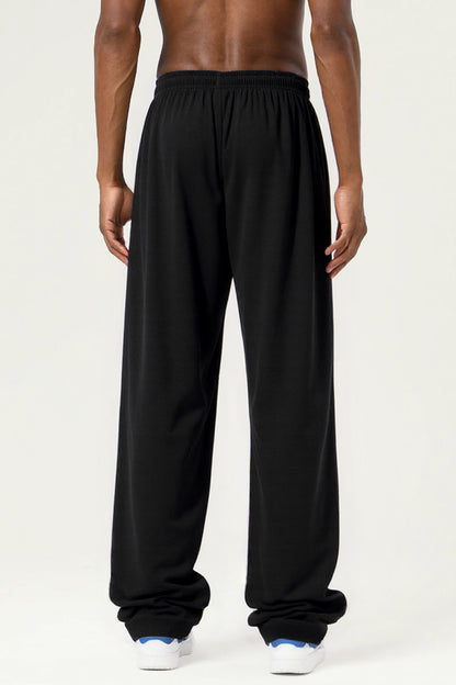 Men's Streetwear Relaxed High-Elastic Straight-Leg Pants
