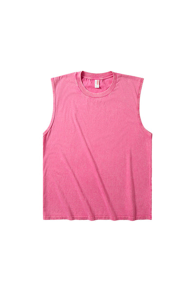Men's Summer Vintage Washed Raw-Edge Sleeveless Tank Top