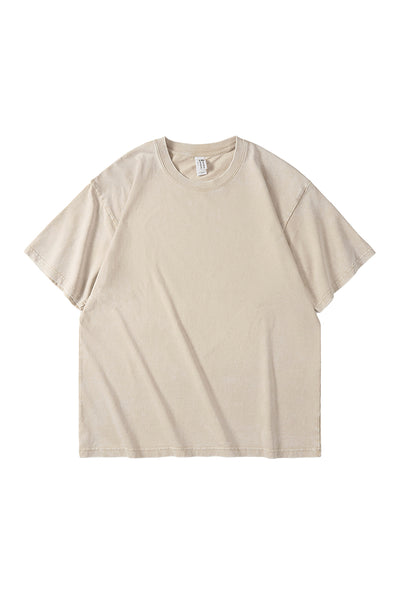 Unisex Summer Vintage Washed Drop-Shoulder Oversized Tee