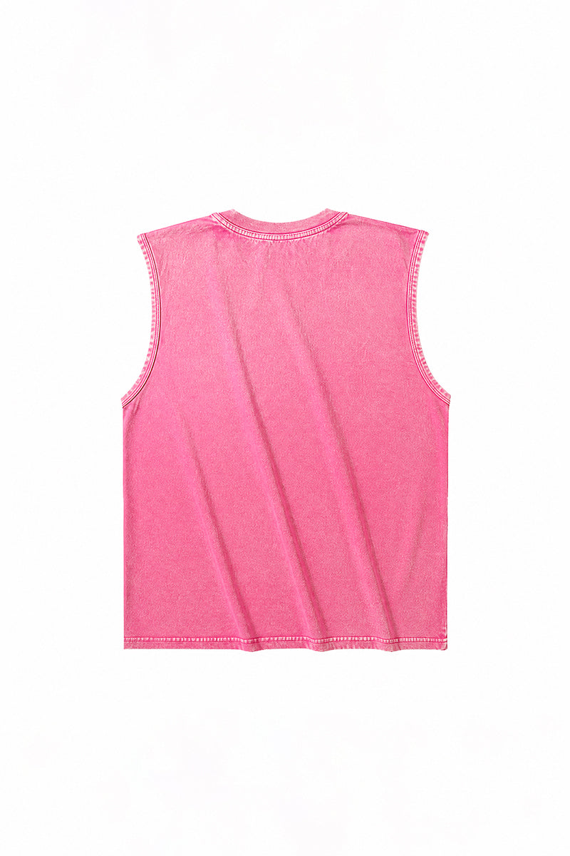 Men's Summer Vintage Washed Raw-Edge Sleeveless Tank Top