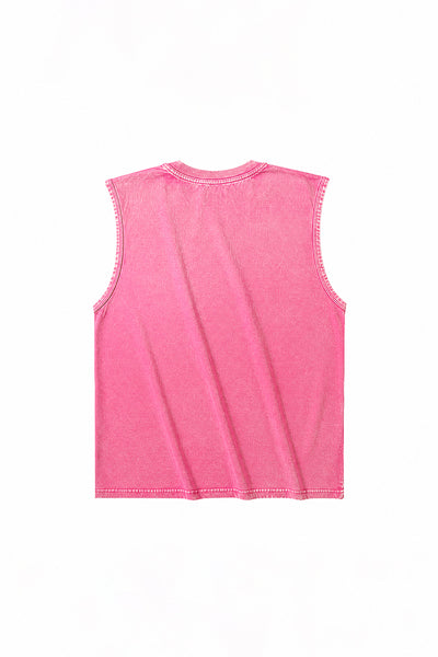 Men's Summer Vintage Washed Raw-Edge Sleeveless Tank Top
