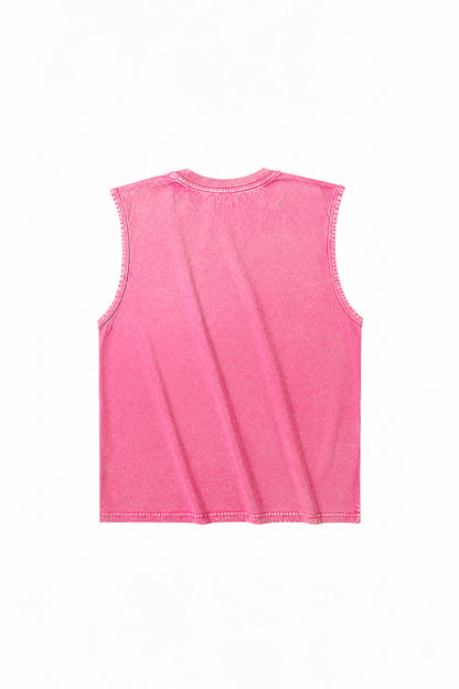 Men's Summer Vintage Washed Raw-Edge Sleeveless Tank Top