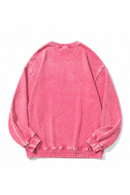 Unisex Fall Washed Vintage Raglan Crew Neck Sweatshirt