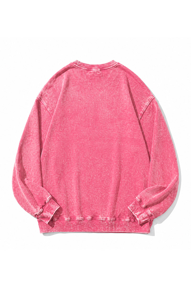 Unisex Fall Washed Vintage Raglan Crew Neck Sweatshirt