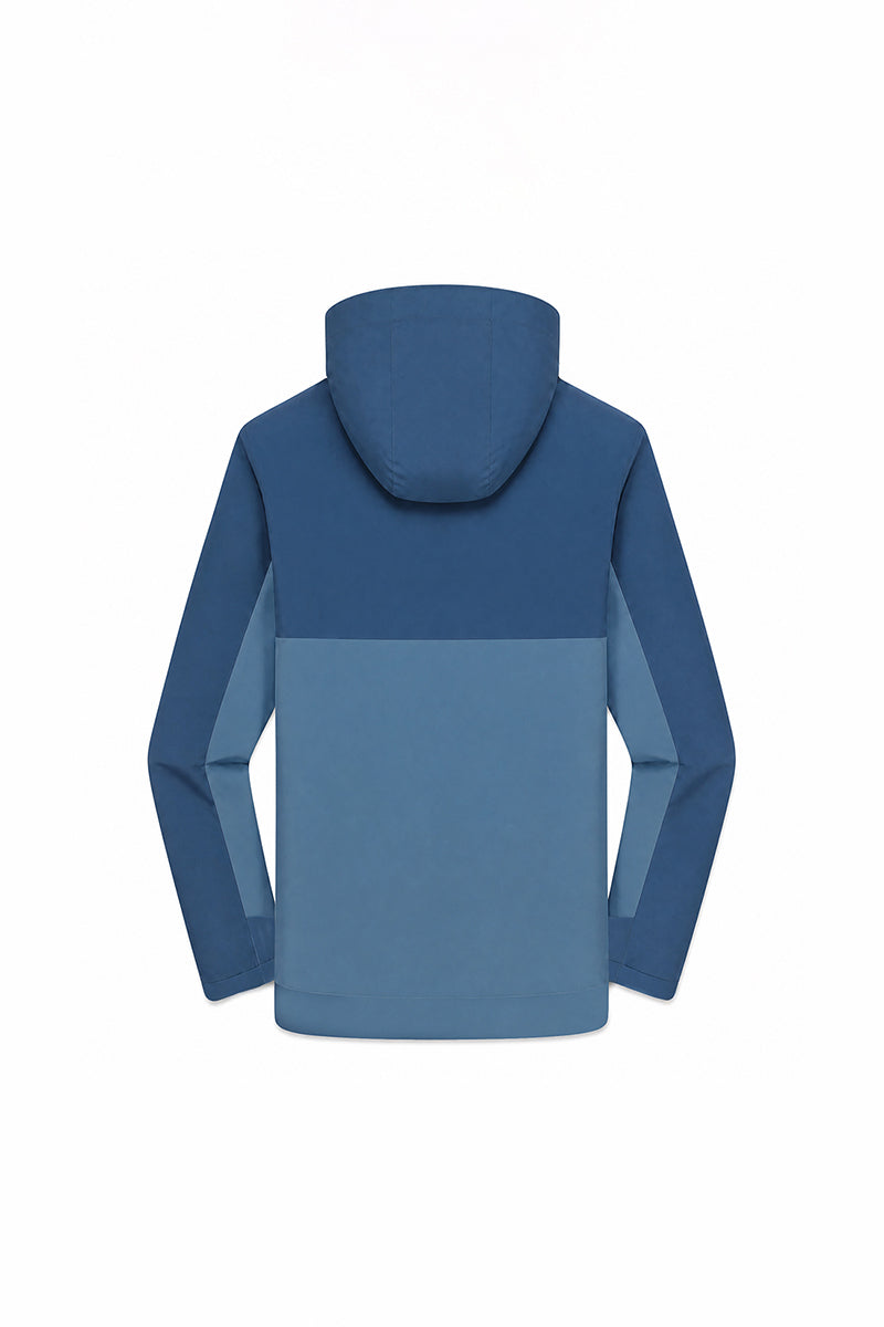 Men's Fall Winter Colorblock Hooded Windproof Shell Jacket