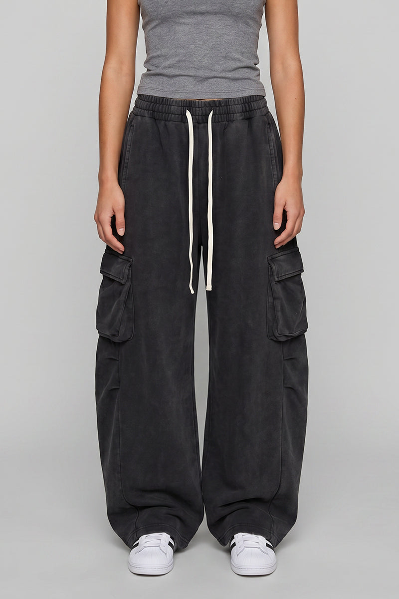 Women's Summer Vintage Washed Cotton Drawstring Cargo Pants