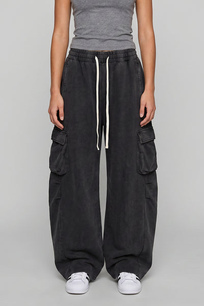 Women's Summer Vintage Washed Cotton Drawstring Cargo Pants