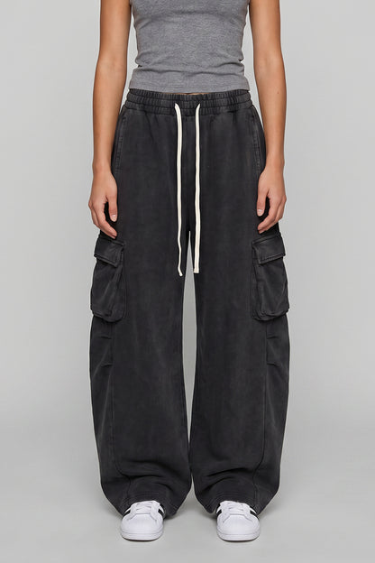 Women's Summer Vintage Washed Cotton Drawstring Cargo Pants