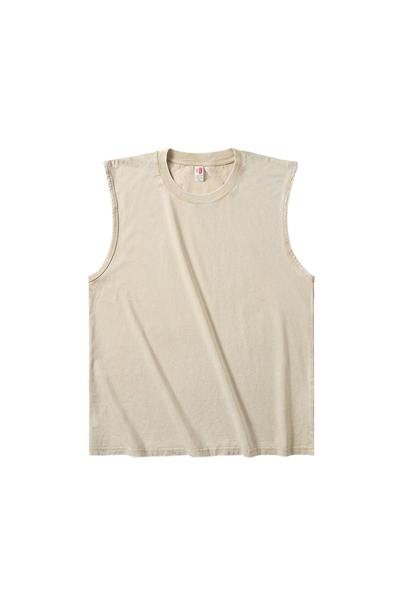 Men's Summer Vintage Washed Raw-Edge Sleeveless Tank Top