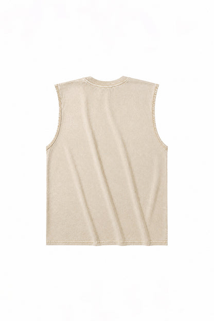 Men's Summer Vintage Washed Raw-Edge Sleeveless Tank Top
