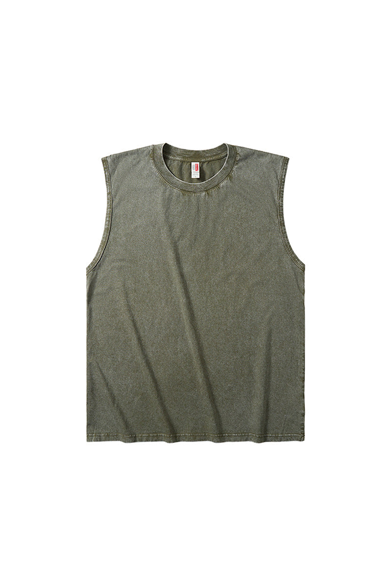 Men's Summer Vintage Washed Raw-Edge Sleeveless Tank Top