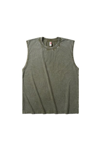 Men's Summer Vintage Washed Raw-Edge Sleeveless Tank Top