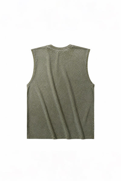 Men's Summer Vintage Washed Raw-Edge Sleeveless Tank Top