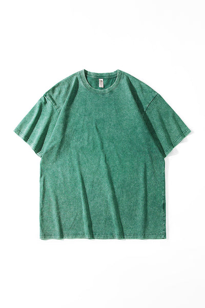 Unisex Summer Vintage Washed Drop-Shoulder Oversized Tee