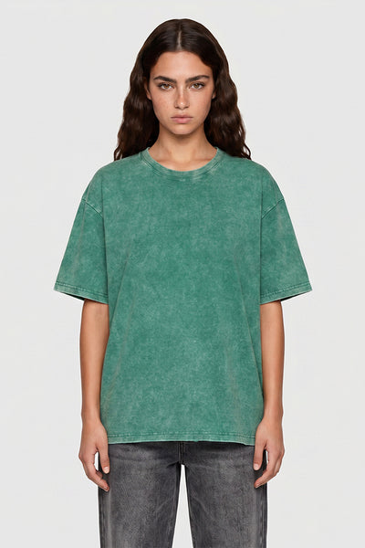Women's Summer Vintage Washed Drop-Shoulder Oversized Tee