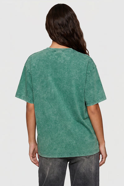 Women's Summer Vintage Washed Drop-Shoulder Oversized Tee