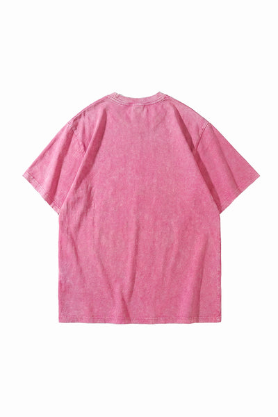 Women's Summer Vintage Washed Drop-Shoulder Oversized Tee