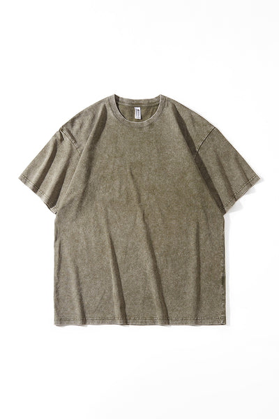 Women's Summer Vintage Washed Drop-Shoulder Oversized Tee