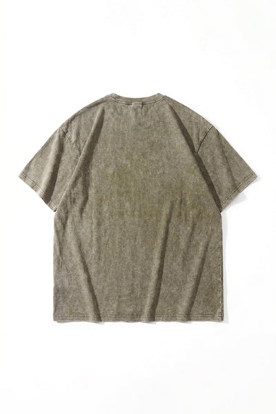 Unisex Summer Vintage Washed Drop-Shoulder Oversized Tee