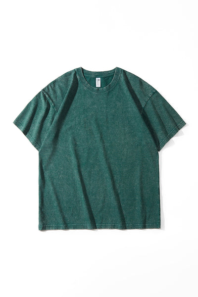 Unisex Summer Vintage Washed Drop-Shoulder Oversized Tee