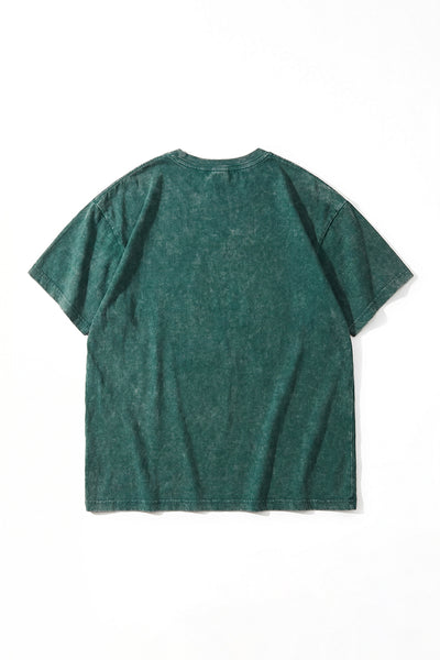 Unisex Summer Vintage Washed Drop-Shoulder Oversized Tee