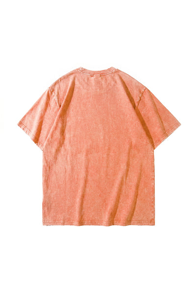 Unisex Summer Vintage Washed Drop-Shoulder Oversized Tee