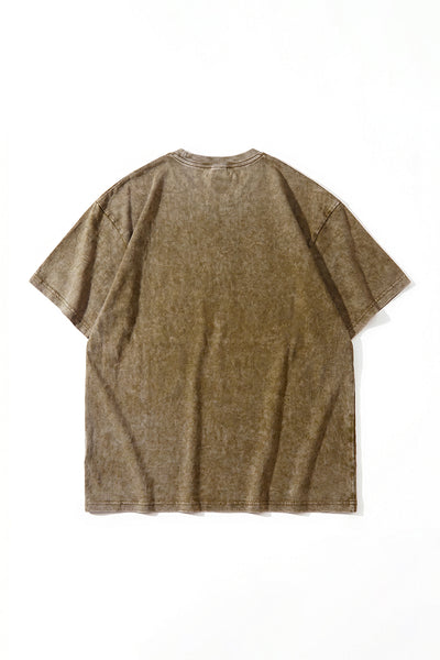 Women's Summer Vintage Washed Drop-Shoulder Oversized Tee