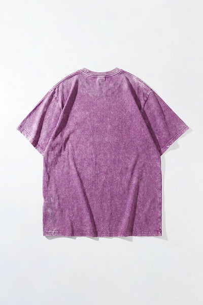 Women's Summer Vintage Washed Drop-Shoulder Oversized Tee
