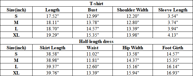 Women's Summer Retro Sexy Slim V-Neck Ski Tee & Skirt Set