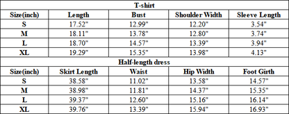 Women's Summer Retro Sexy Slim V-Neck Ski Tee & Skirt Set