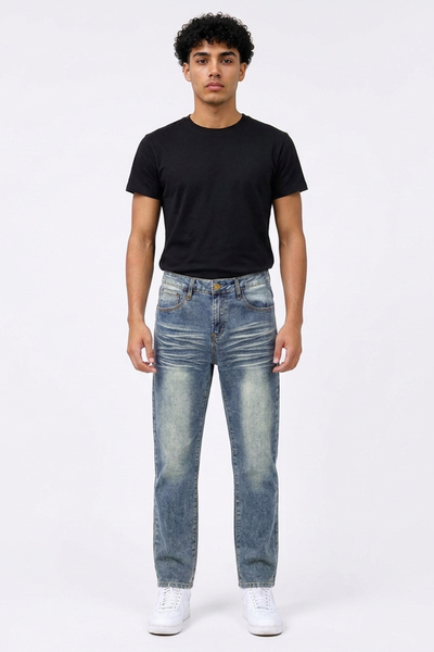 Men's Vintage Wash Straight Leg Jeans